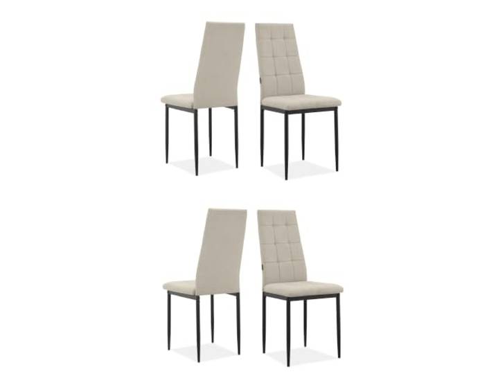 Becca Esszimmerstuhl 4er Set aus Stoff Creme