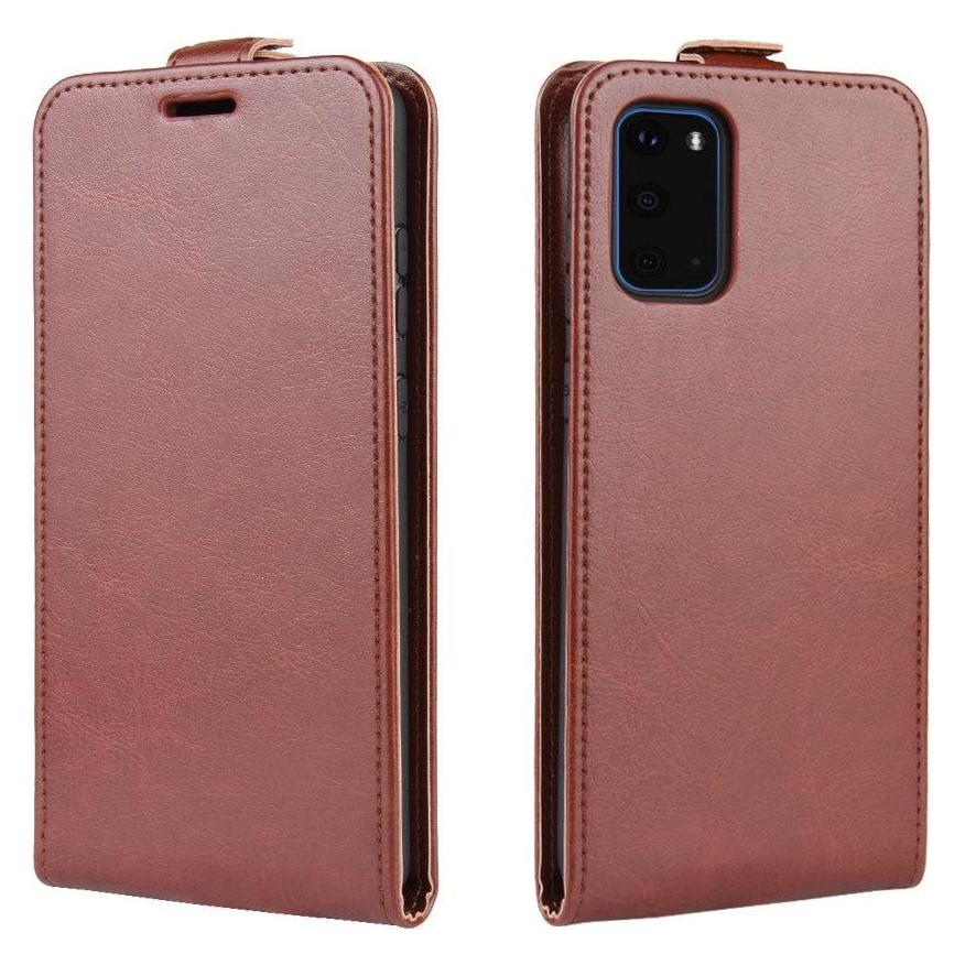 Cover-Discount Galaxy S20 - Klassisches Leder Flip Case vertikal braun (Samsung Galaxy S20) (101223915D)