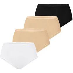 NUR DIE Damen Taillenslip Baumwolle 4er Pack