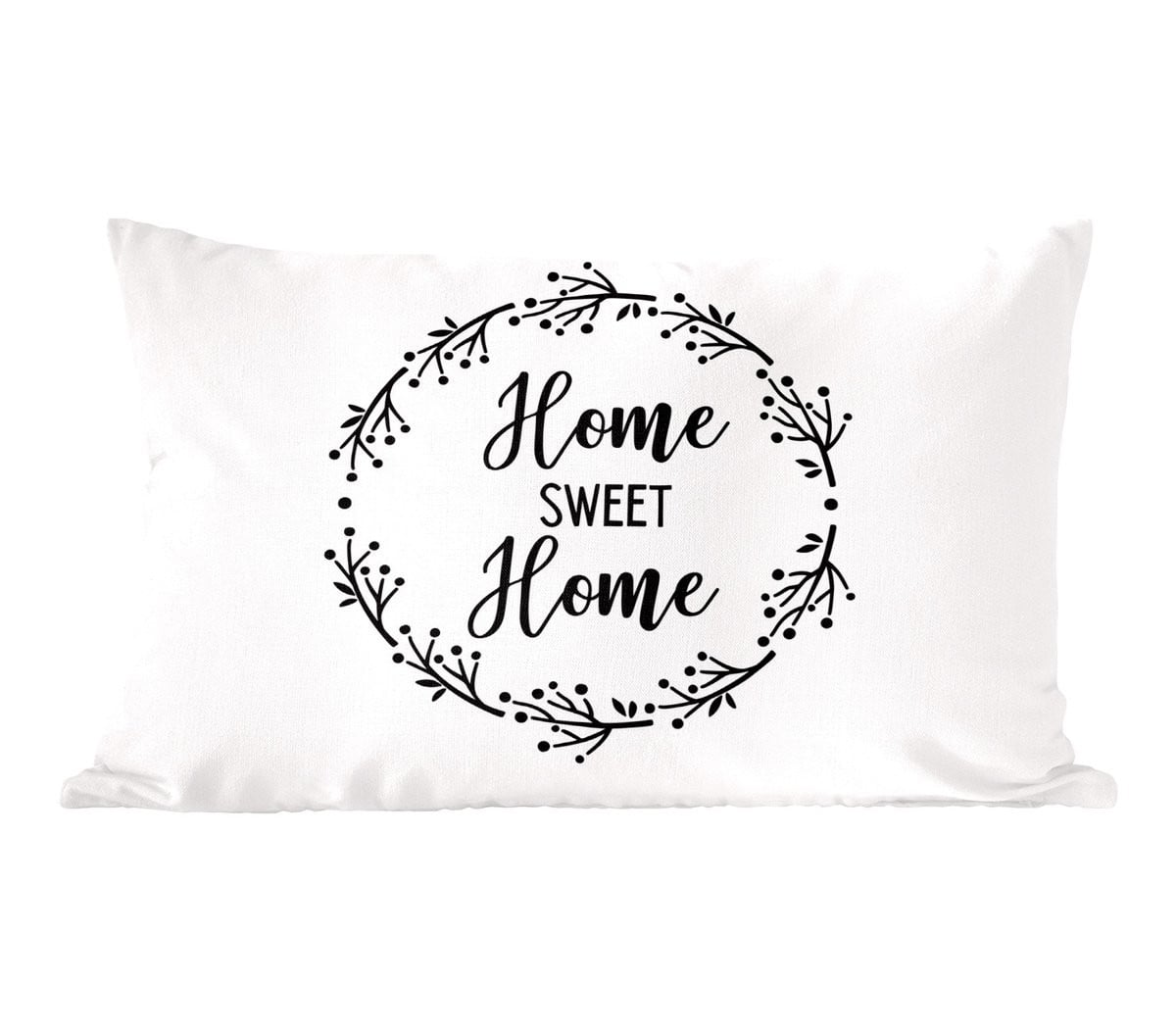 Sierkussen met Home Sweet Home quote voor in de woonkamer, 50 x 30 cm