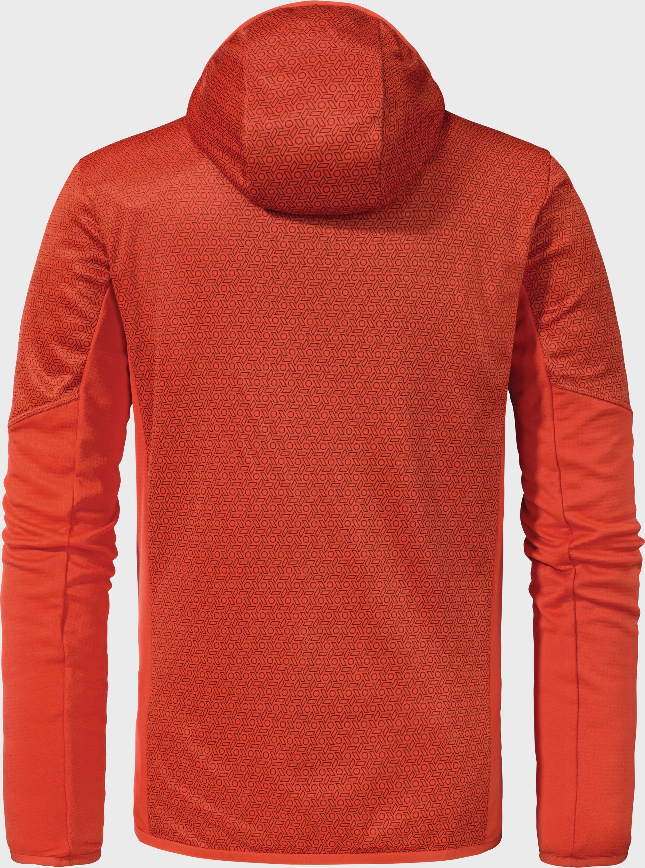 Fleecejacke SCHÖFFEL "Fleece Hoody Svardalen M", Herren, Gr. 56, orange (5480, orange), Oberstoff Rumpf oben: 100% Polyester Oberstoff Rumpf unten: 100% Polyester, regular fit, hoch geschlossener Ausschnitt, Jacken Fleecejacke 5480, orange 56