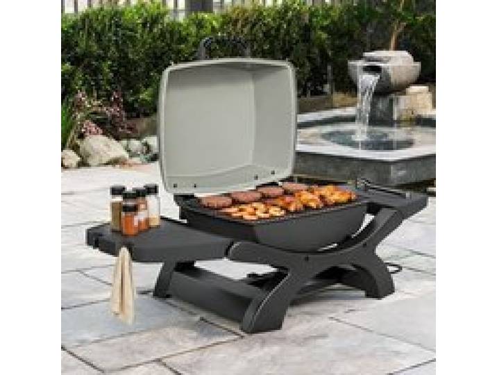Barbecue électrique de table 2300 W acier et nylon 102 x 48 x 38 cm étagères - Noir Acier Nylon 102 x 48 x 38 cm Ref H3WUIN