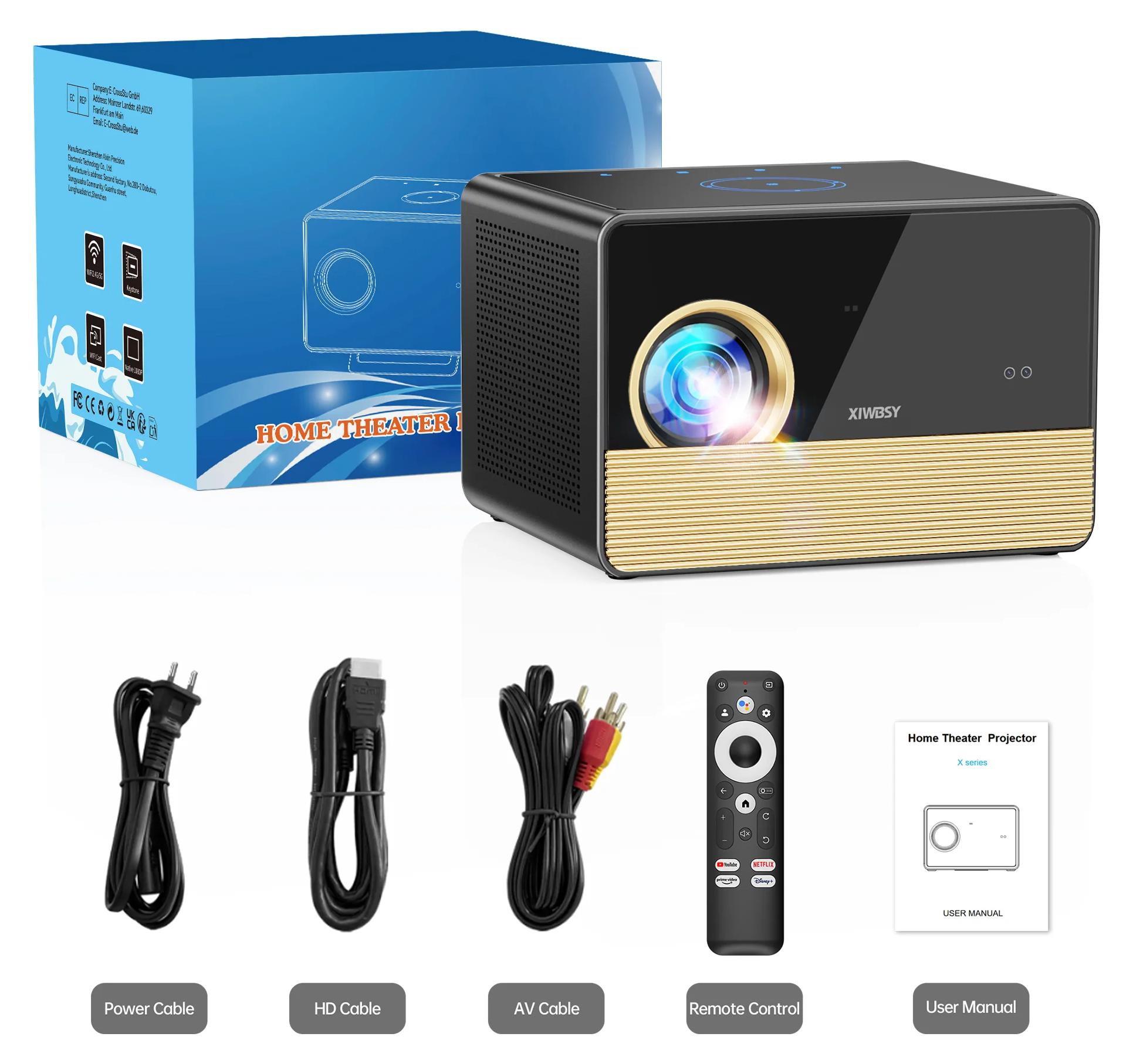 4K Google TV Beamer - X06 Heimkino Projektor - 3500 ANSI Lumen - Full HD 1080p - WiFi 6 Bluetooth 5.4 - Auto Fokus Keystone - Mit TV Stick EU Stecker