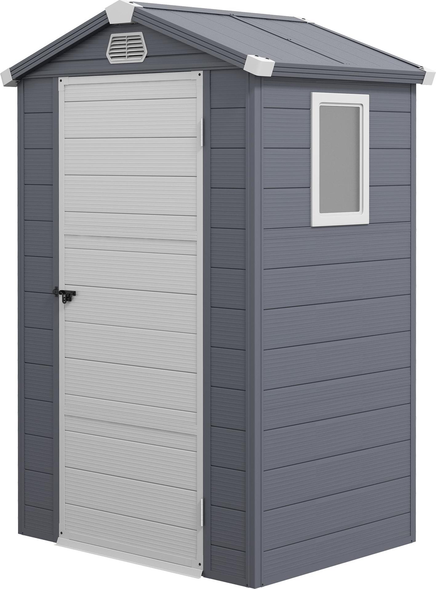 Gartenhäuschen, 1,1 m², Polypropylen, abschließbare Tür