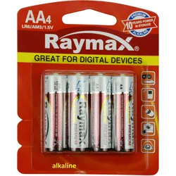 Raymax Batterie Penlite AA LR6 4 Stück Alkaline (4 Stk., AA), Batterien + Akkus