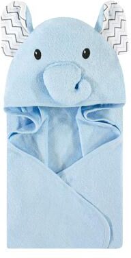 Hudson Baby Infant Boy Rayon from Bamboo Animal Hooded Towel, Blue Elephant, One Size - Blue Elephant - One Size