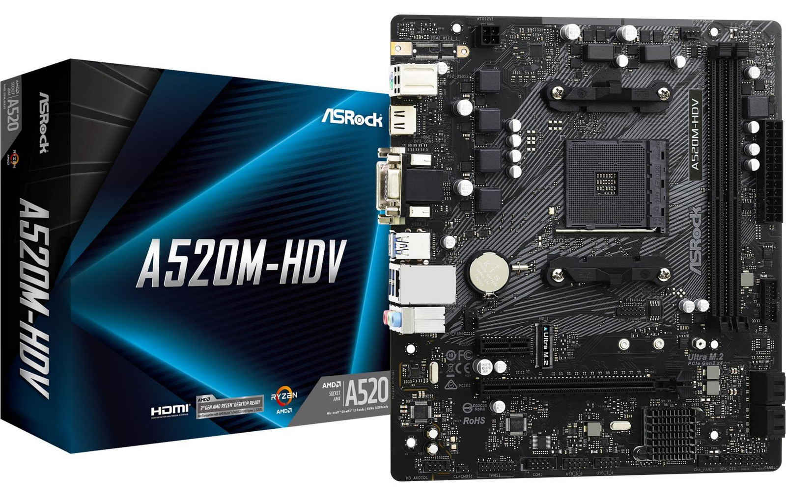 Asrock A520M-HDV micro ATX moederbord Socket AM4