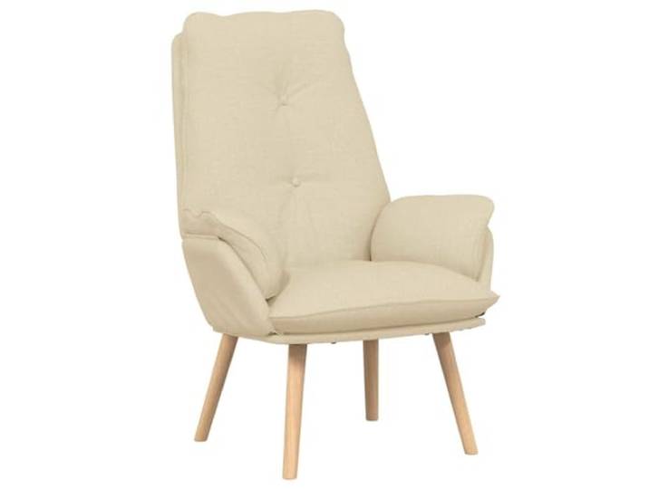 Fisinber Relaxsessel Creme 69 x 74 x 93 cm Polstersessel Flauschiger Bezug aus Polyester und solide Kautschukbaum-Beine schaffen wohlige Ruhe im Schlafzimmer oder Arbeitszimmer.