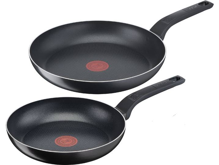 Pfannen-Set TEFAL Easy Cook & Clean, Antihaftbeschichtung, nicht induktionsgeeignet , schwarz, Ø:28cm, Pfannen, Pfannen-Set, Thermo-Signal Technologie, einfache Reinigung, Made in France, B55590