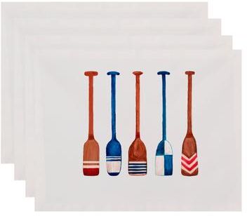 E by Design 18 x 14 Inch Oar Multi Painted Geometric Print Placemat (Set of 4)