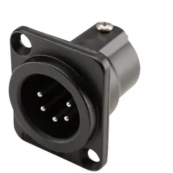 Amphenol XLR, 5-pol , Metall-Snap-In-Einbaubuchse, versilberte(r) Kontakt(e), Type D, schwarz