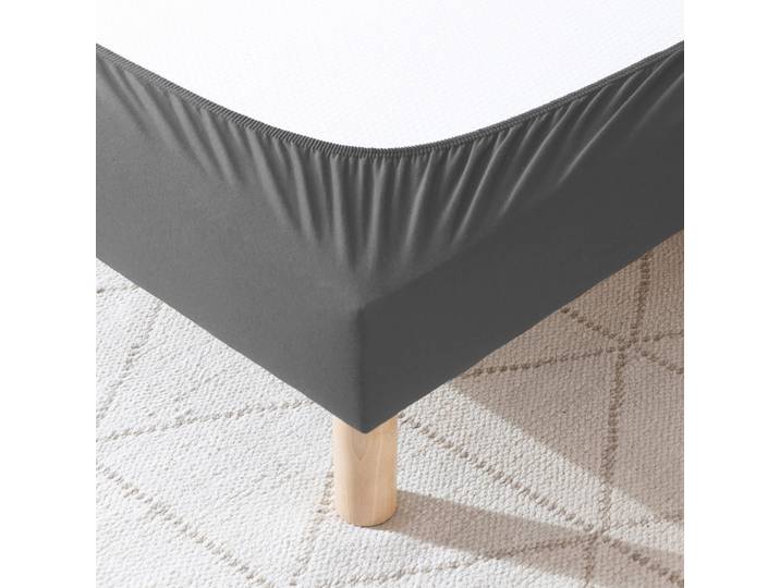Cache-sommier coton jersey anthracite 120x200
