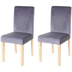 Décoshop26 - Set aus 2 Esszimmer-/Küchenstühlen mit grauem Samtbezug CDS04410 CDS04410