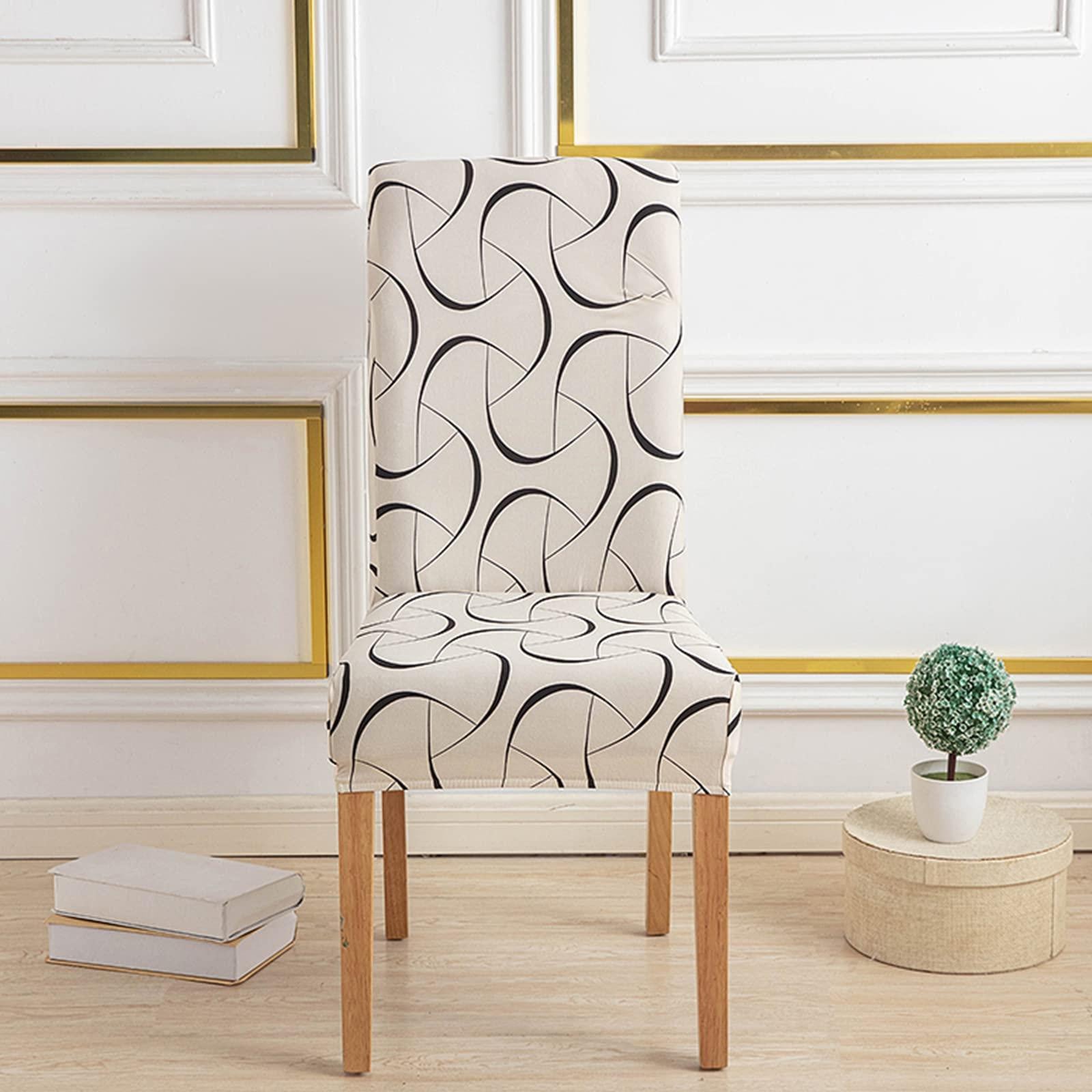 Set van 4 wasbare stretch stoelhoesjes voor eetkamerstoelen