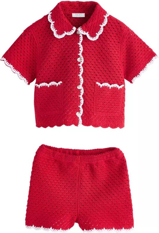 Next - Set: Top und Shorts, für Damen, Rot, Größe 4-5A