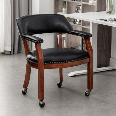 Convenience Concepts Dillon Armchair with Caster Wheels and Nailheads