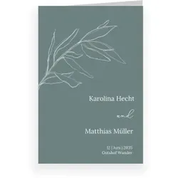 Einladungskarte Hochzeit: Evergreen mit Foto