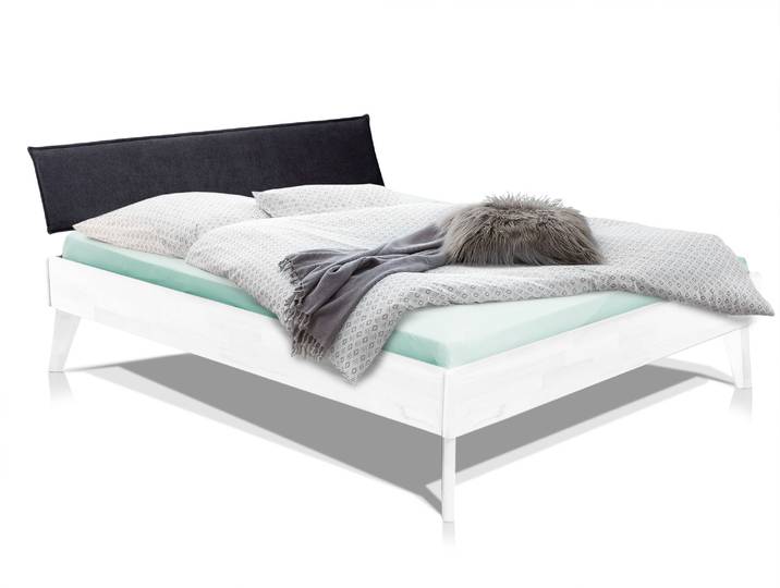 CALIDO 4-Fuß-Bett mit Polsterkopfteil, Material Massivholz