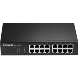 edimax Switch GS-1016 V2 16 Port (16 Ports), Netzwerk Switch, Schwarz