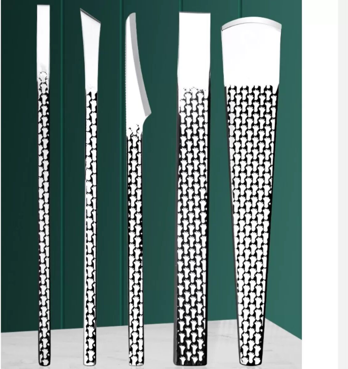 INF 5-teiliges Edelstahl Fußpflege Messer Set – Professionelle Pediküre Werkzeuge zur Entfernung von Hornhaut, Hühneraugen und