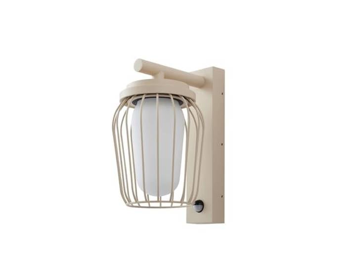Lucande Applique extérieure Chandan à intensité variable (Moderne) en Beige Aluminium (1 lampe\,à E27)\, pour mur extérieur/façade de maison terrasse und balcon