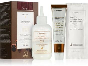 Korres Argan Oil cor para cabelo permanente com óleo de argan tom 66.46 Intense Burgundy Red 50 ml. Argan Oil