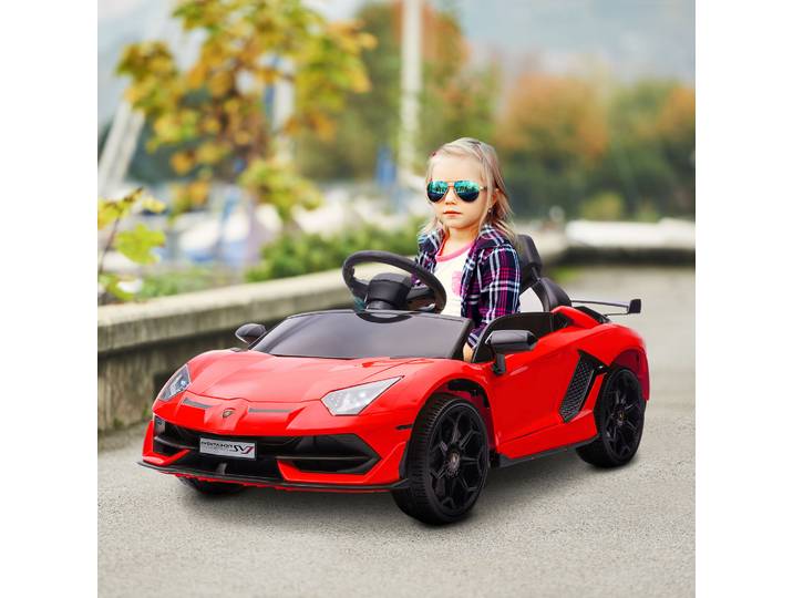 HOMCOM Lamborghini Aventador SVJ Électrique 12V Rouge