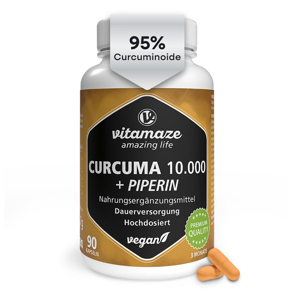 Vitamaze GmbH Curcuma 10.000 + Piperin Hochdosierte Kapseln Vegan 19461554
