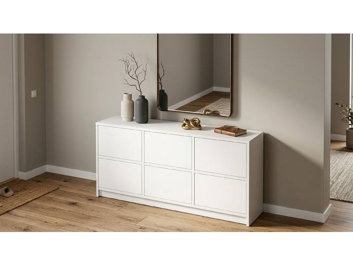 Schlichtes Sideboard – kostenlose Holzmuster MDF Beschichtet MDF Weiß matt