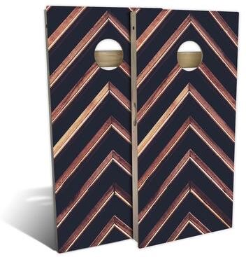 Skip's Garage Angled Plank Outdoor Cornhole Board Set