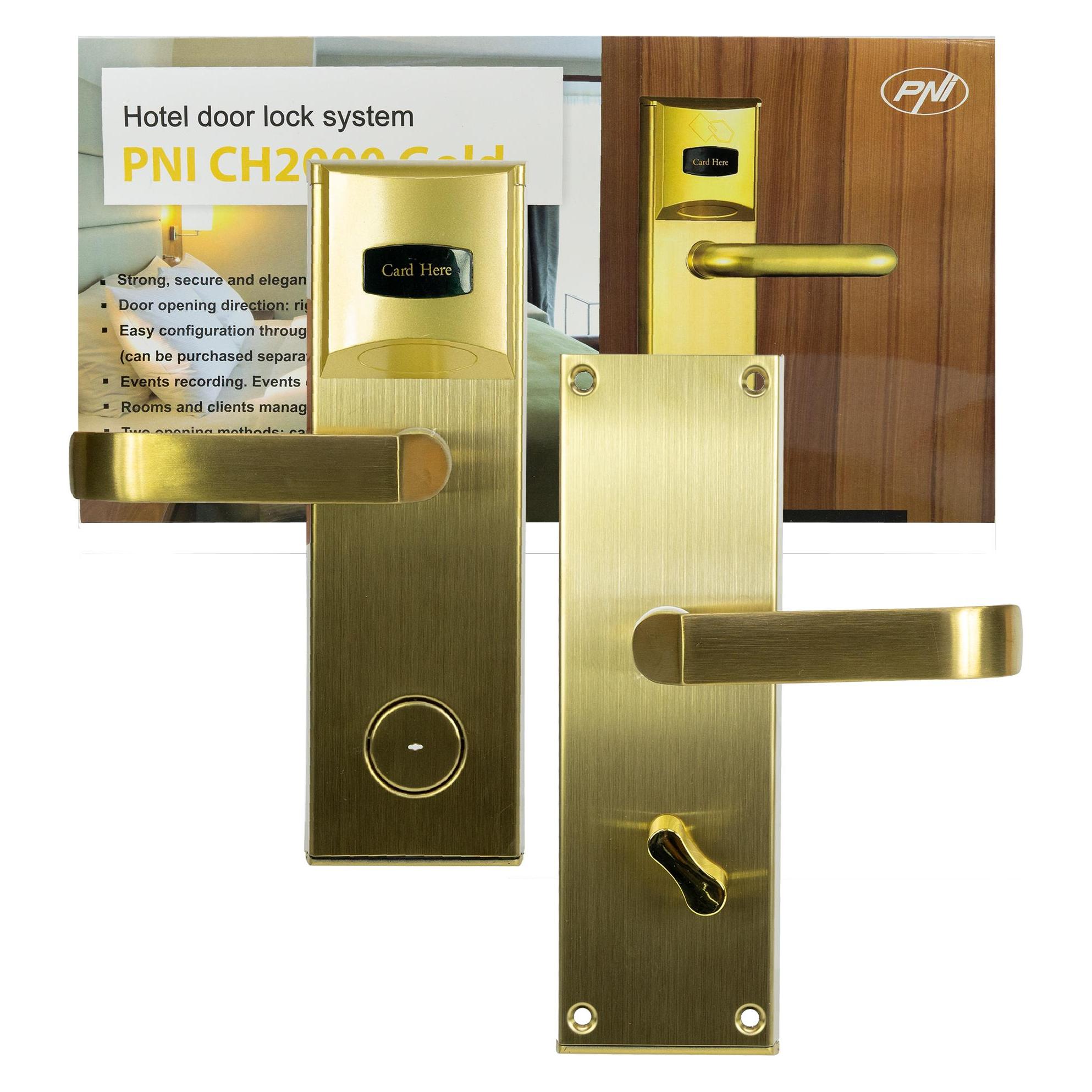 PNI Yala Hotelzugangskontrolle CH2000L Gold mit Kartenleseröffnung auf der linken Seite (43697984)