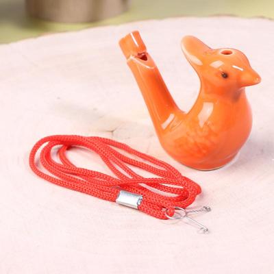 Youfap Market Ceramic Water Bird Whistle Set, Colorful Musical Bath Toy & Kids Party Favor orange