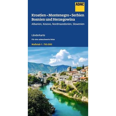 ADAC Länderkarte Kroatien, Montenegro, Serbien, Bosnien und Herzegowina 1:750.000, Sonstige von , MairDuMont, 978-3-8264-2373-4