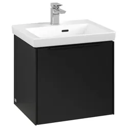 Villeroy und Boch Subway 3.0 Waschtisch-Unterschrank C580L1VL 47,3x42,9x40,75cm, mit LED/Griff Volcano black, volcano black