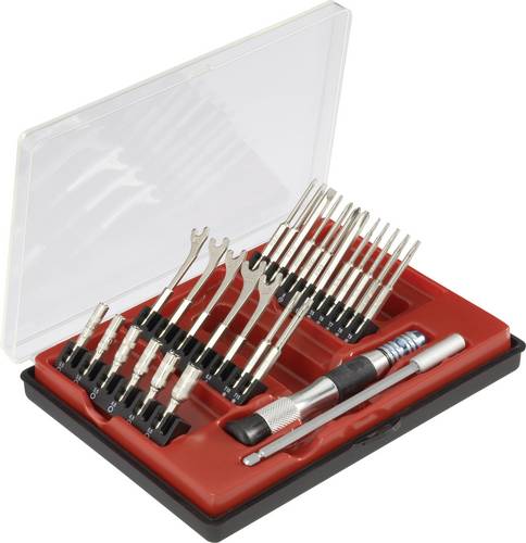Donau Elektronik 815028 Bit-Set 27teilig Schlitz, Kreuzschlitz Phillips, T-Profil, Außen-Sechskant