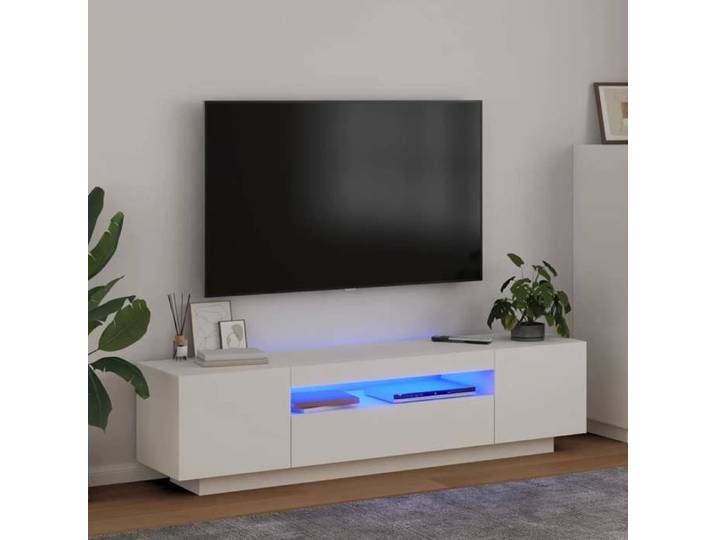 Cabinet TV à LED - 1 PC - - Meuble TV pour Télévision - bois d'ingénierie - blanc - 160 x 35 x 40 cm@ebl12m