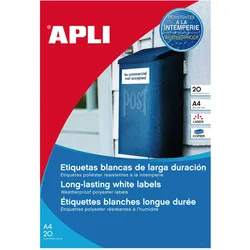 Apli, Etiketten, Wetterfeste Folien-Etiketten, 99,1 x 42,3 mm, weiá
