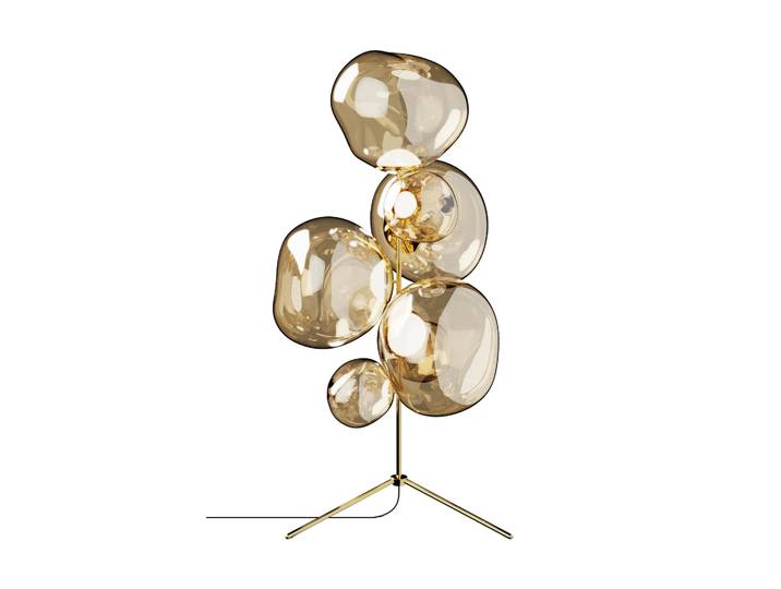 Tom Dixon Melt Chandelier Stehleuchte LED 175 cm Gold