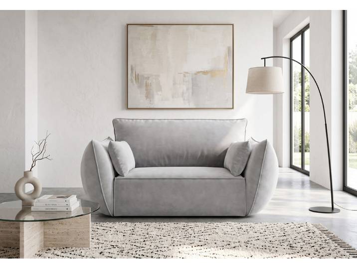 Designer Sessel Nuvola in Samt - Hellgrau - Samt - Luxusbetten24