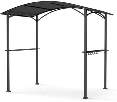 Costway 8 x 5 x 7 FT Grill Gazebo Outdoor BBQ Canopy with Metal Frame-Gray