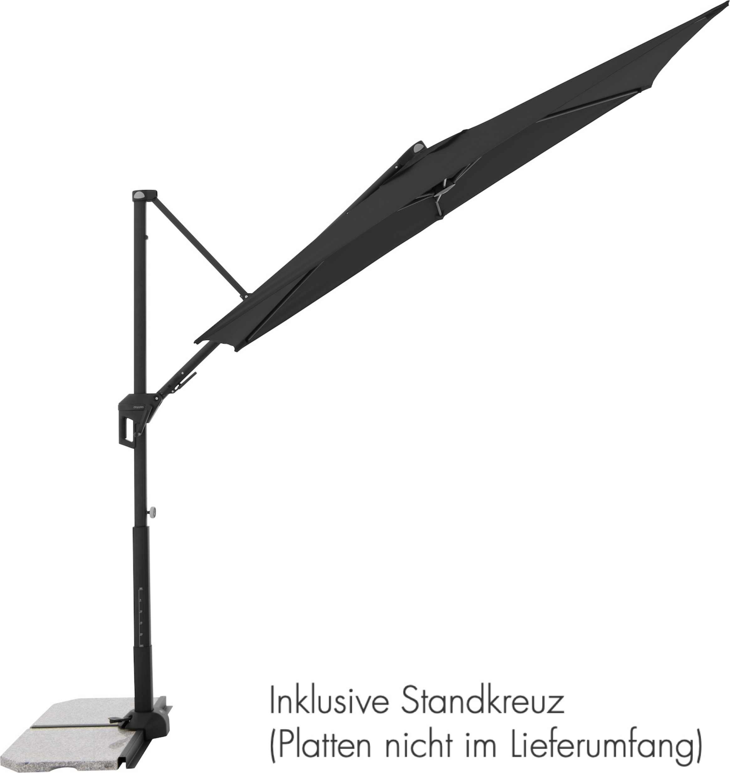 Doppler ACTIVE Pendel Green Edition 240 x 135 cm Pendelschirm Sonnenschirm Ampelschirm 4 Farben 840 Anthrazit