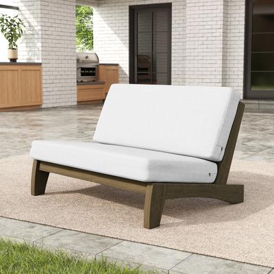 Uixe Sectional Wood Furniture 2 Seat Armless Patio Sofa