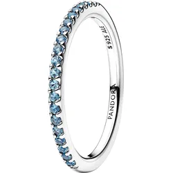 Pandora 192999C03 Damen-Ring Silber Funkelndes Blau Halber Ewigkeits-Ring, 54/17,2