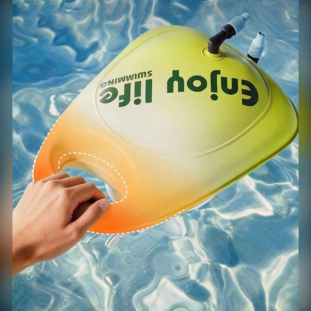 INF Bouée de natation pour adulte à double chambre - PVC gonflable avec rangement et ceinture de taille Vert
