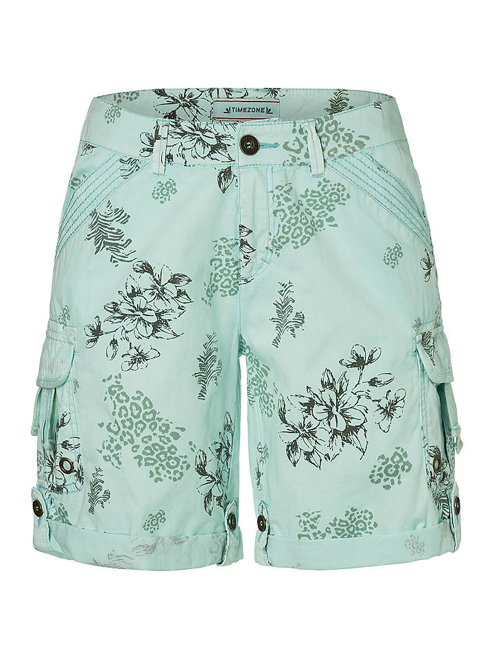 Timezone Cargoshorts "Katinka" in Türkis - W25