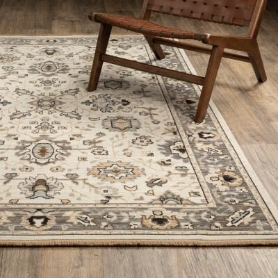Style Haven Adelaide Traditional Bordered Beige/ Grey Wool Blend Area Rug-