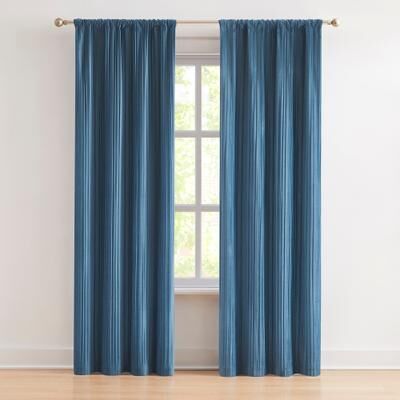 "Lush Decor Glam Pleated Velvet Light Filtering Window Curtain Panels Pair - 84"" x 38"""