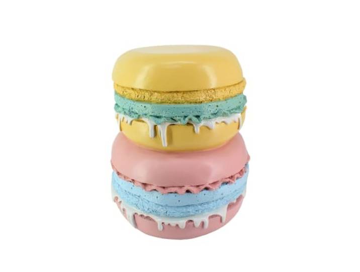 Invicta Interior Beistelltisch MACARONS - 44x42cm - gelb - Fiberglas handbemalt, Oberfläche lackiert, Gestell: bunt, belastbar bis 50 kg