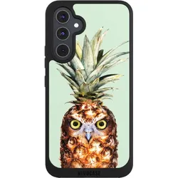 Nivocase Handyhülle für Samsung Galaxy A54 5G Hülle NIVOpure Case Schwarz Ananas Eule Vogel (Samsung Galaxy A54 5G), Smartphone Hülle, Schwarz