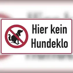 Hinweisschild, Hier kein Hundeklo, Aluminium, 150 x 300 mm - 300x150x0.45 mm Aluminium geprägt
